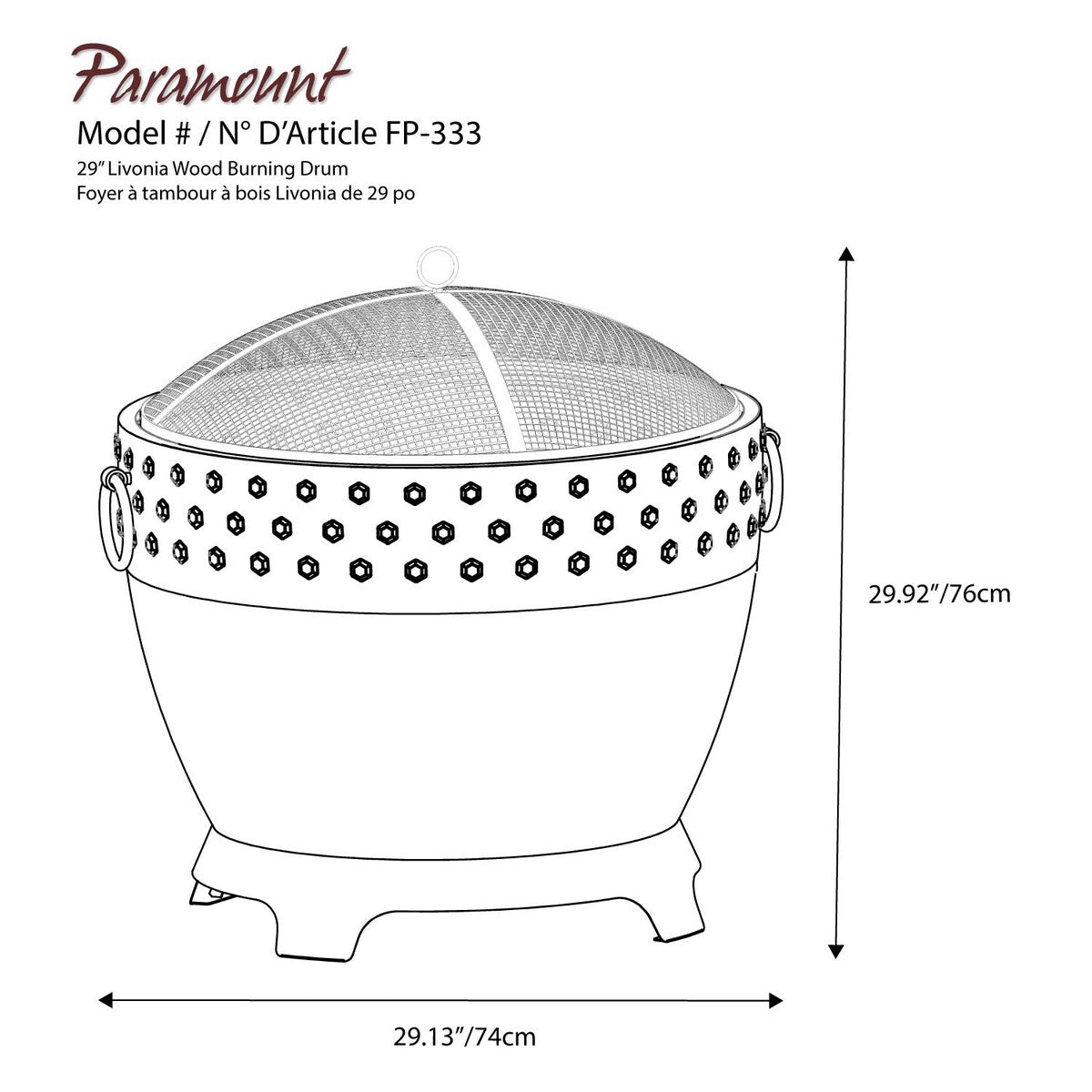 Paramount Titan Wood Burning Drum Firepit